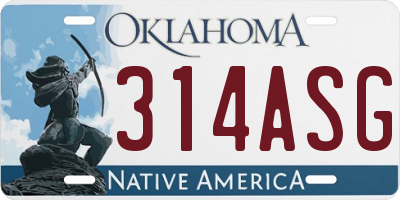 OK license plate 314ASG