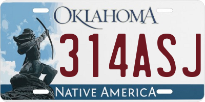 OK license plate 314ASJ