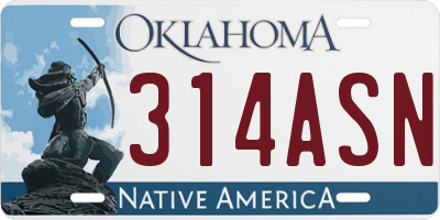 OK license plate 314ASN