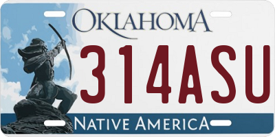 OK license plate 314ASU