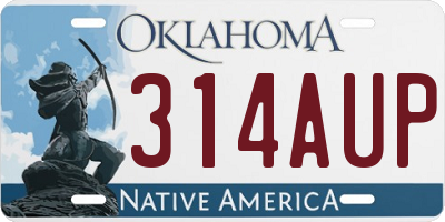 OK license plate 314AUP