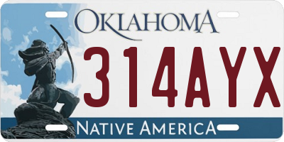 OK license plate 314AYX