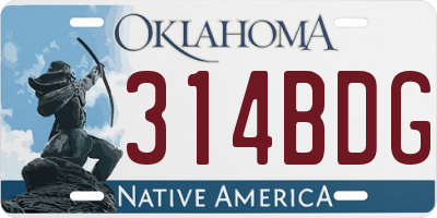 OK license plate 314BDG