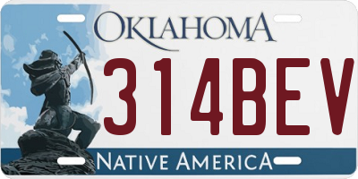 OK license plate 314BEV