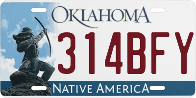 OK license plate 314BFY