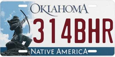 OK license plate 314BHR