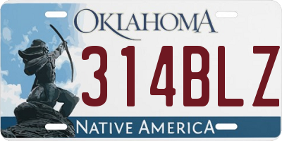OK license plate 314BLZ