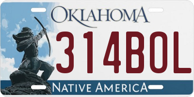 OK license plate 314BOL