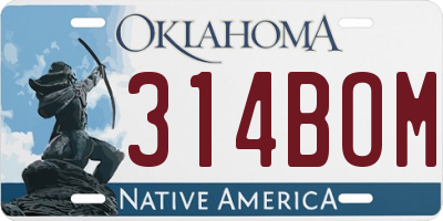 OK license plate 314BOM