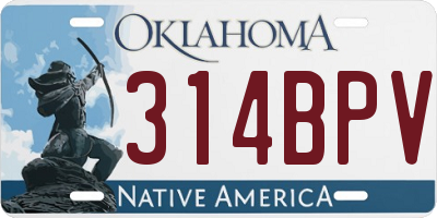 OK license plate 314BPV