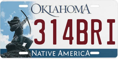 OK license plate 314BRI