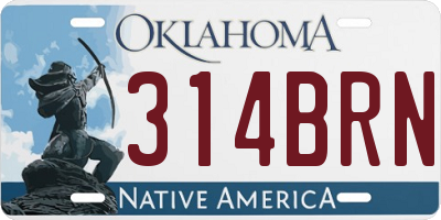 OK license plate 314BRN