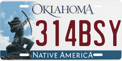 OK license plate 314BSY