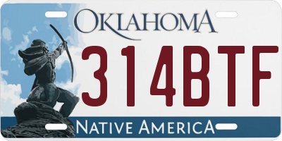 OK license plate 314BTF