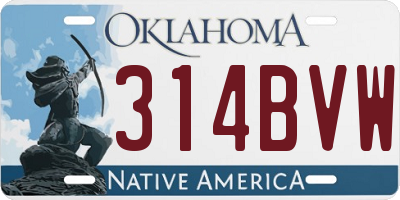 OK license plate 314BVW