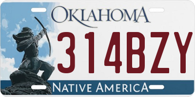 OK license plate 314BZY