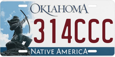OK license plate 314CCC