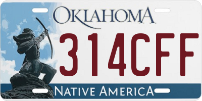 OK license plate 314CFF