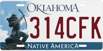 OK license plate 314CFK