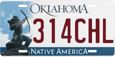OK license plate 314CHL
