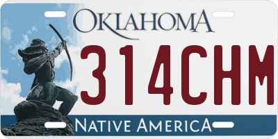 OK license plate 314CHM