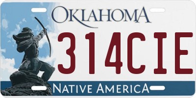 OK license plate 314CIE