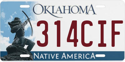 OK license plate 314CIF