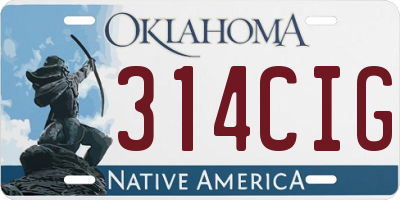 OK license plate 314CIG