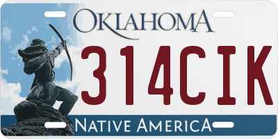 OK license plate 314CIK