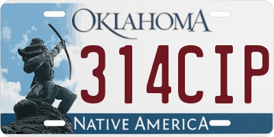 OK license plate 314CIP