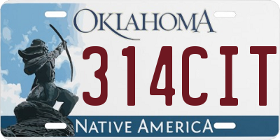 OK license plate 314CIT