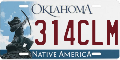 OK license plate 314CLM
