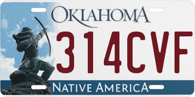 OK license plate 314CVF