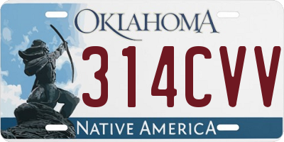 OK license plate 314CVV