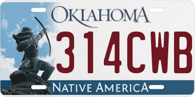 OK license plate 314CWB