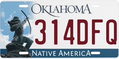 OK license plate 314DFQ