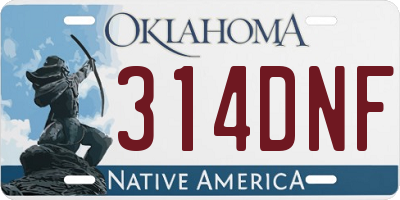 OK license plate 314DNF