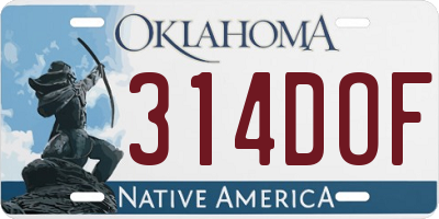 OK license plate 314DOF