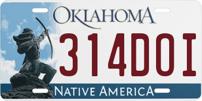 OK license plate 314DOI