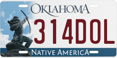 OK license plate 314DOL