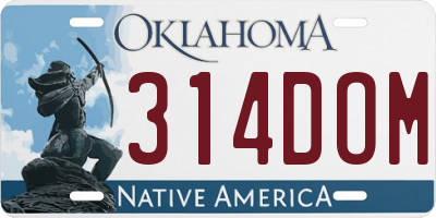 OK license plate 314DOM