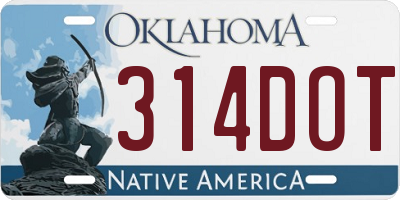 OK license plate 314DOT