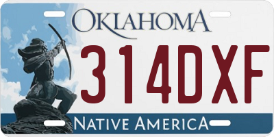 OK license plate 314DXF