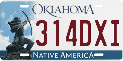 OK license plate 314DXI