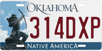 OK license plate 314DXP