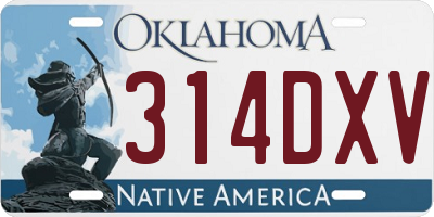OK license plate 314DXV