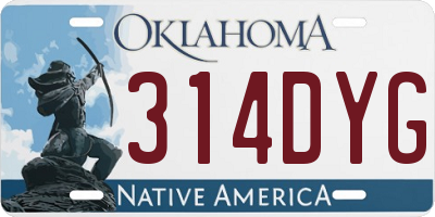 OK license plate 314DYG