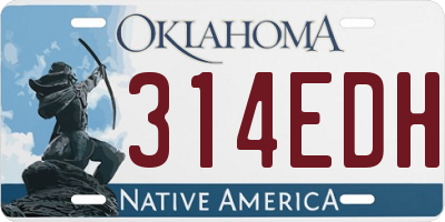 OK license plate 314EDH