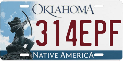 OK license plate 314EPF