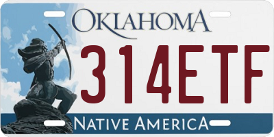 OK license plate 314ETF